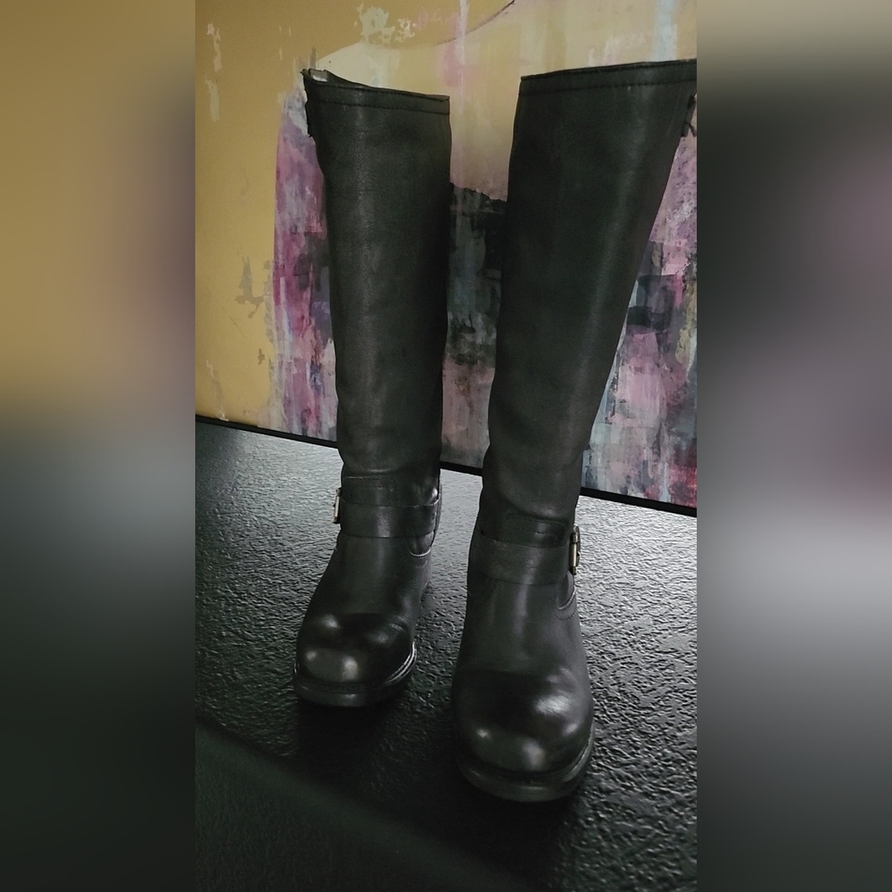 Fry Tall Black Distressed Boot